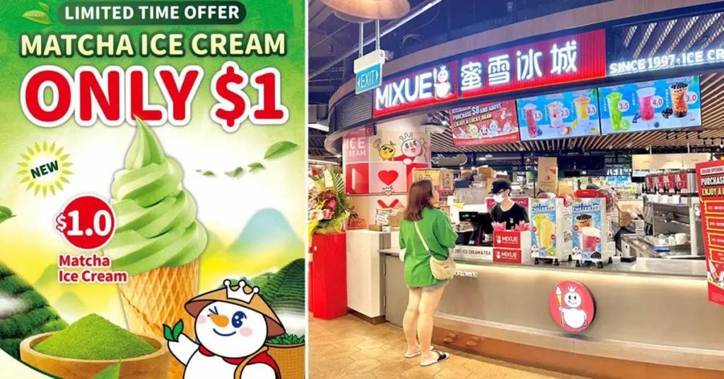 Mixue's $1 Matcha Ice Cream Deal Returns to Singapore