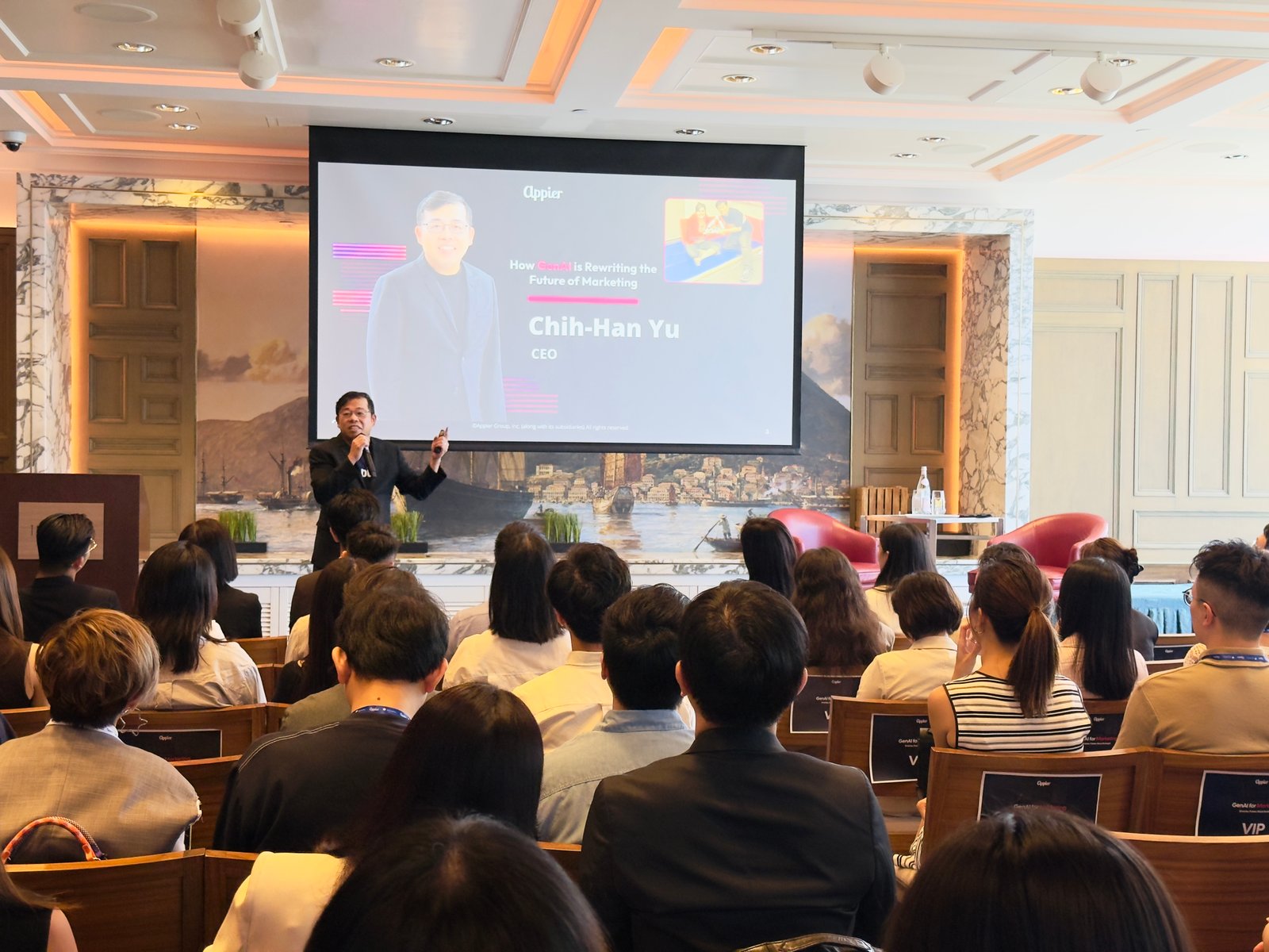 Appier Drives GenAI-Powered Creatives Transformation with AdCreative.ai, Empowering Hong Kong Brands to Accelerate into the Agentic AI Marketing Era 1 Appier CEO and co-founder Chih-Han Yu at the GenAI for Marketing Asia Pacific roadshow in Hong Kong.