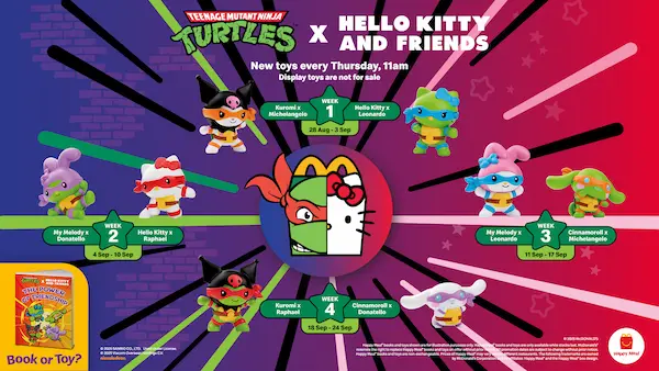 McDonald's Singapore Happy Meal TMNT x Hello Kitty Collection