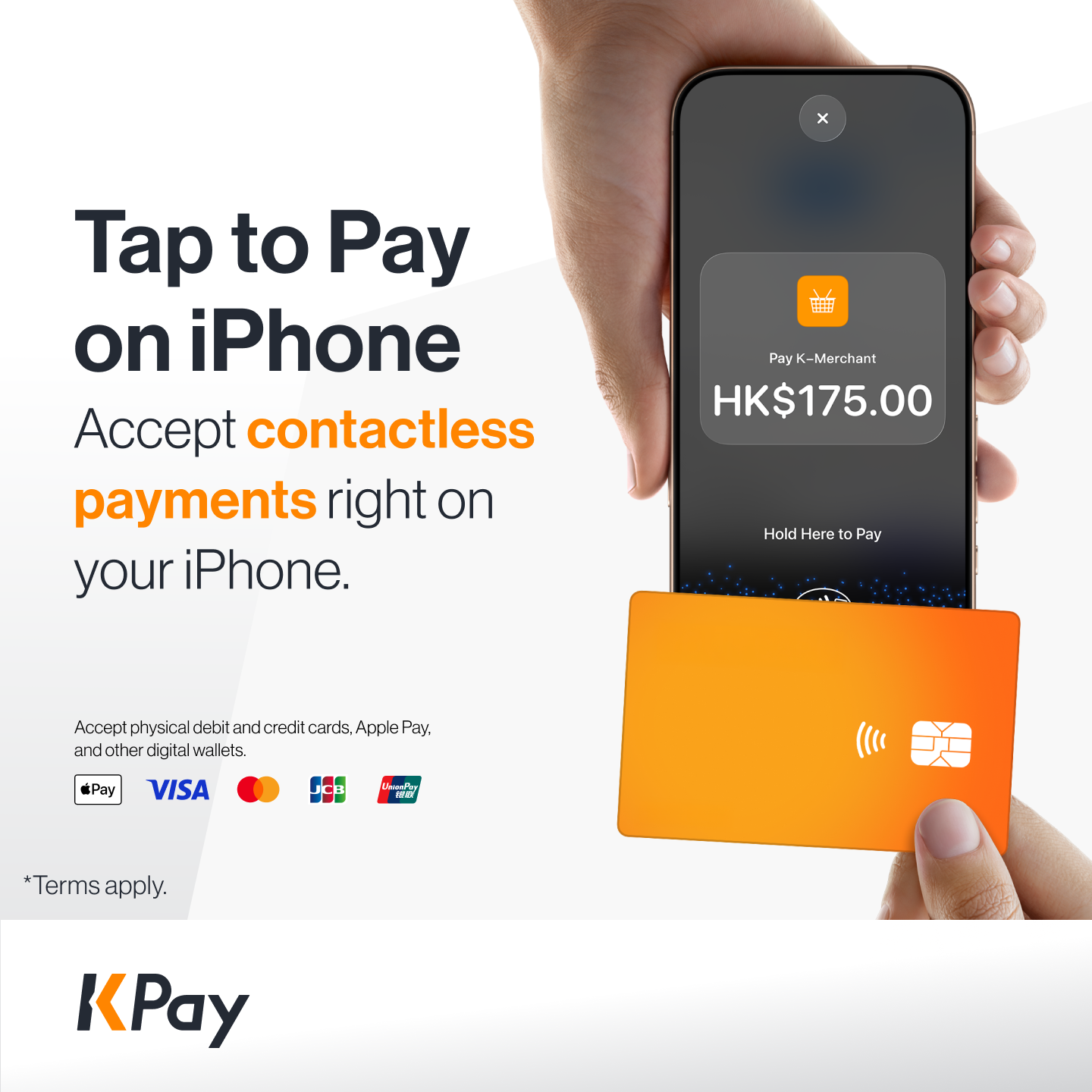 KPay Now Offers Tap to Pay on iPhone for Merchants to Accept Contactless Payments 1 KPay Group now enables its Hong Kong merchants to seamlessly and securely accept in-person contactless payments with Tap to Pay on iPhone.